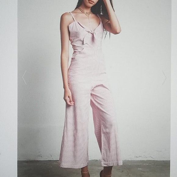 Stripe Smocking Back Jumpsuit - Picture 2 of 8